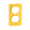 OUTLET BOX COVER SINGLE RECEP YELLOW