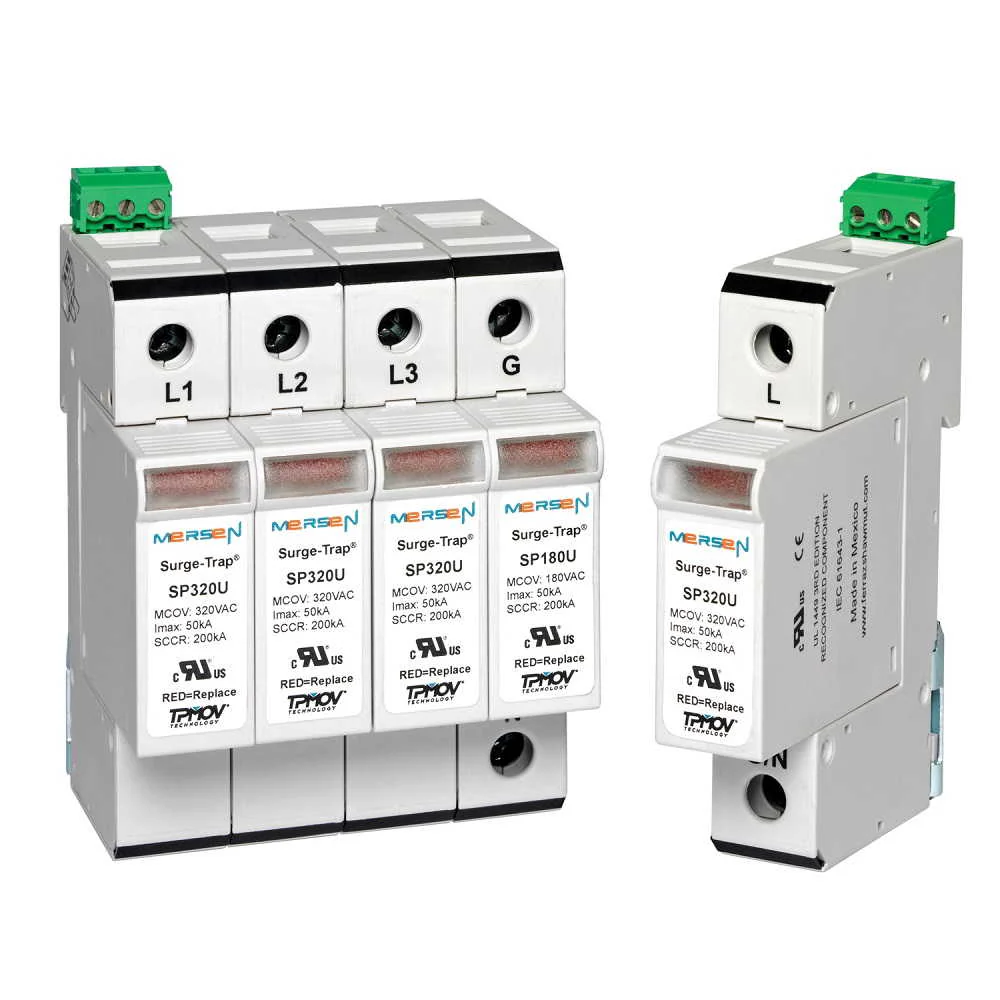 Mersen DIN-rail fuse holder and surge protection device