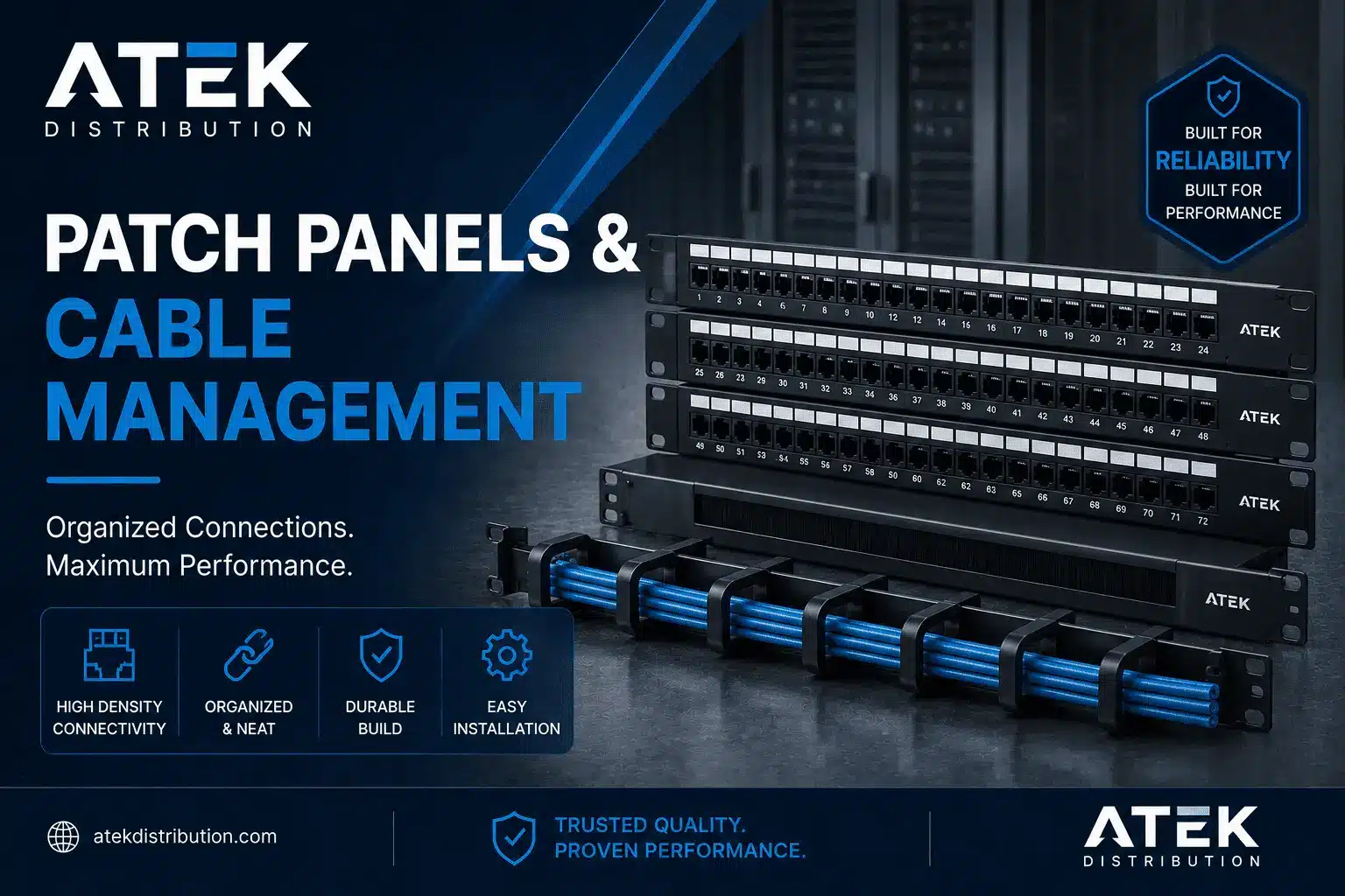 patch panels and cable management