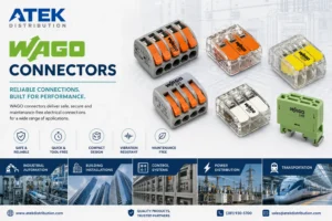 Trusted WAGO Connectors Supplier | ATEK Distribution 1 WAGO connectors installed in an electrical panel