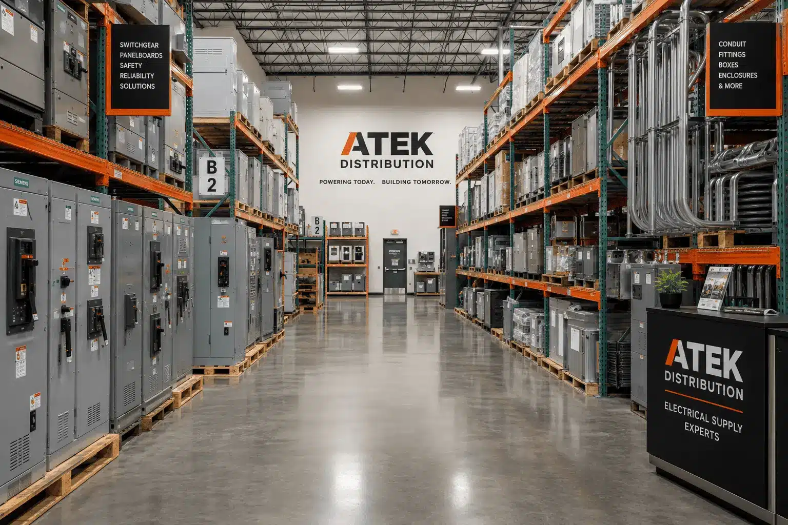 Electrical switchgear and distribution equipment sourced by ATEK Distribution